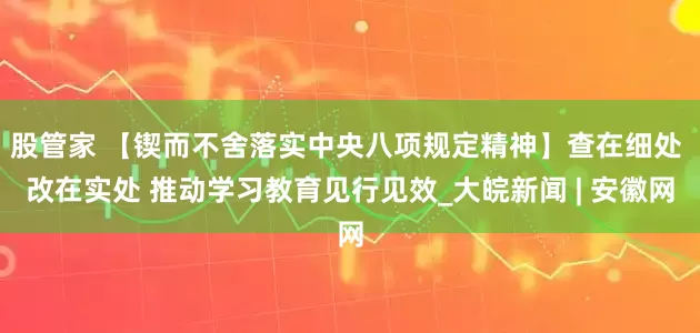 股管家 【锲而不舍落实中央八项规定精神】查在细处 改在实处 推动学习教育见行见效_大皖新闻 | 安徽网